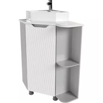 Тумба с раковиной Mixline Корнер 68 угловая правая, серый (4630099747874, 4660105251828)