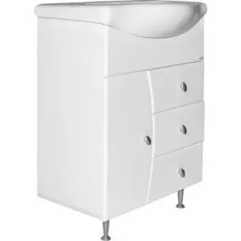 Тумба с раковиной Mixline Парус 60х30 белый (4657763972585, 4631111132579)