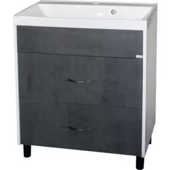 Тумба с раковиной Mixline Сура 70х45 белая/графит (4640030869565, 4680028070092)