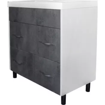 Тумба с раковиной Mixline Сура 80х45 белая/графит (4640030869572, 4680028070108)