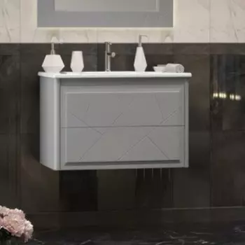 Тумба с раковиной Opadiris Луиджи 80 серая матовая (00-00006180, 640177)