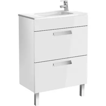 Тумба с раковиной Roca Debba 60 белый глянец (ZRU9302708 + 32799H000)