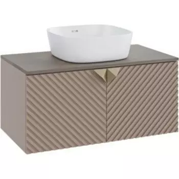 Тумба с раковиной Runo Андорра 85х45 кашемир серый/дуб какао (00-00002017, 00-00001365)