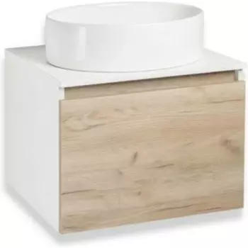 Тумба с раковиной Runo Бари 60х45 крафтовый дуб (00-00001374, 00-00001359)