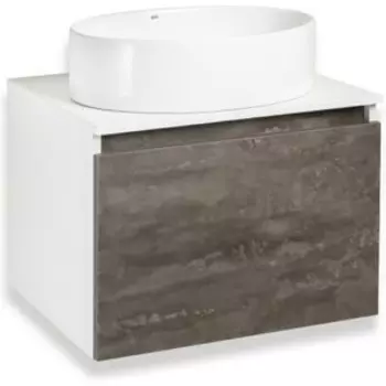 Тумба с раковиной Runo Бари 60х45 железный камень (00-00001378, 00-00001359)