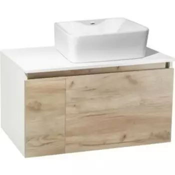 Тумба с раковиной Runo Бари 80х45 крафтовый дуб (00-00001375, 00-00001449)