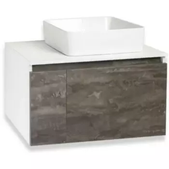 Тумба с раковиной Runo Бари 80х45 железный камень (00-00001379, 00-00001357)