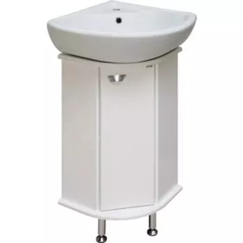 Тумба с раковиной Runo Браво 39х39 угловая, белая (00000000947, 4620008192482)