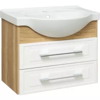 Тумба с раковиной Runo Дублин 70х48 дуб/белый (00-00001066, S-UM-ERI70/1-w)