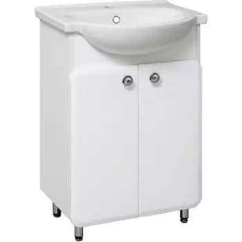 Тумба с раковиной Runo Капри 55х32 белая (УТ000003778, 4620008195551)