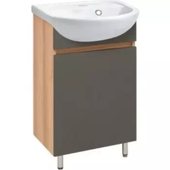 Тумба с раковиной Runo Лада 40 напольная, дуб серый/графит (00-00001195, WB.FN/Mango/40-C/WHT.G/S1)