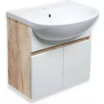 Тумба с раковиной Runo Лада 50 подвесная, крафтовый дуб (00-00001370, 4620008192758)