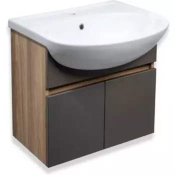 Тумба с раковиной Runo Лада 50х30 графит (00-00001367, 4620008192758)