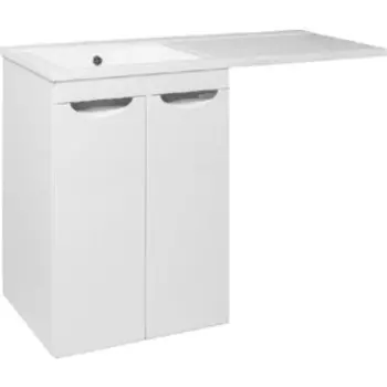 Тумба с раковиной Runo Лира 60х48 (120) правое крыло, белая (УТ000003443, 4620750029005)
