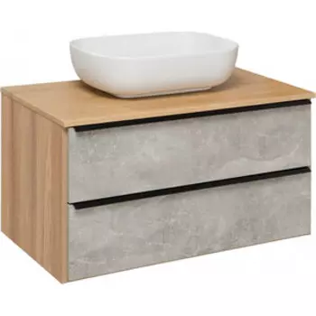 Тумба с раковиной Runo Мальта 85х46 серый дуб (00-00001100, 63570)