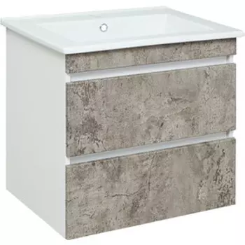 Тумба с раковиной Runo Манхэттен 66х47 серый бетон (00-00001018, 4640021062203)