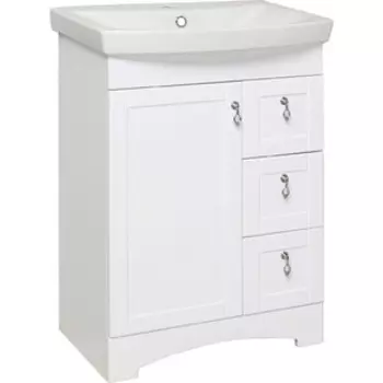 Тумба с раковиной Runo Мерида 61х42 белая (00-00000823, S-UM-CAR60/1-w)