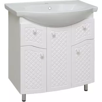 Тумба с раковиной Runo Милано 76х45 белая (УТ000002088, 4620008197371)