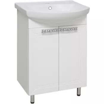 Тумба с раковиной Runo Монро 55х44 напольная, белая (00-00000457, 4620008195551)