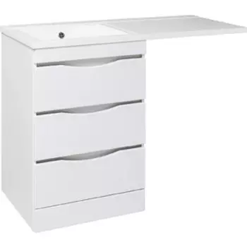 Тумба с раковиной Runo Орион 60х48 (120) правое крыло, белая (УТ000003442, 4620750029005)