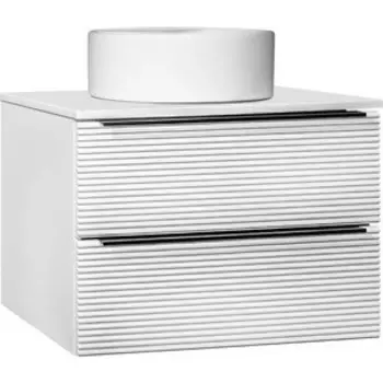 Тумба с раковиной Runo Орлеан 70х46 белая матовая/белая глянцевая (00-00002023, 00-00001358)