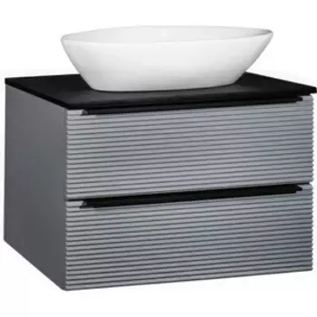 Тумба с раковиной Runo Орлеан 70х46 серая/черная (00-00002021, 00-00001360)