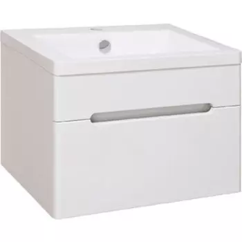 Тумба с раковиной Runo Парма 59х46 1 ящик, подвесная, белая (00000001138, 4620750025731)