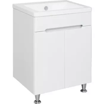 Тумба с раковиной Runo Парма 59х46 2 двери, напольная, белая (00-00001038, 4620750025731)