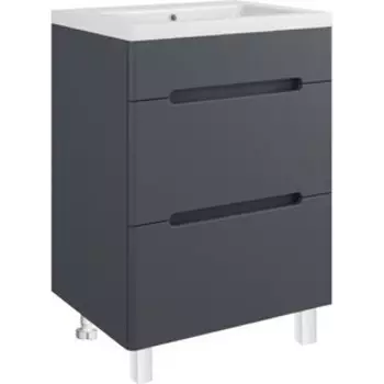 Тумба с раковиной Runo Парма 60х45 графит (00-00001454, 4620750025731)