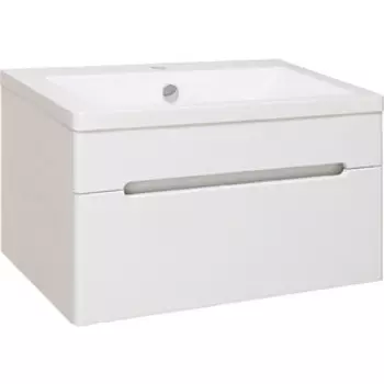 Тумба с раковиной Runo Парма 74х45 1 ящик, подвесная, белая (00000001140, 4620750025748)