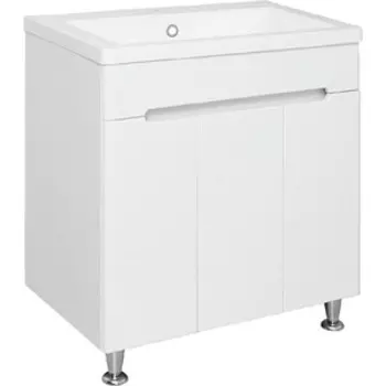 Тумба с раковиной Runo Парма 74х45 3 двери, напольная, белая (00-00001040, 4620750025748)