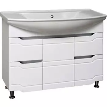 Тумба с раковиной Runo Стиль 105х50 белая (00000001118, 4620008197340)