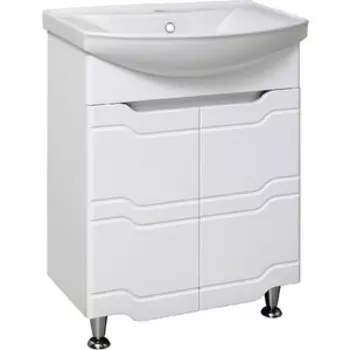 Тумба с раковиной Runo Стиль 65х40 белая (УТ000002338, 4640021062296)