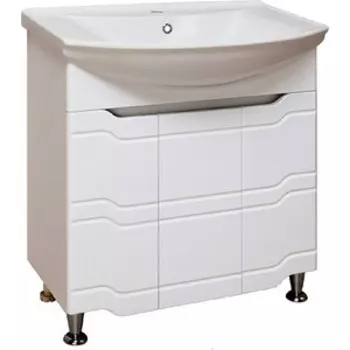 Тумба с раковиной Runo Стиль 76х49 белая (00000001127, 4620008197470)