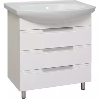 Тумба с раковиной Runo Верона 76х45 белая (00000001146, 4620008197371)