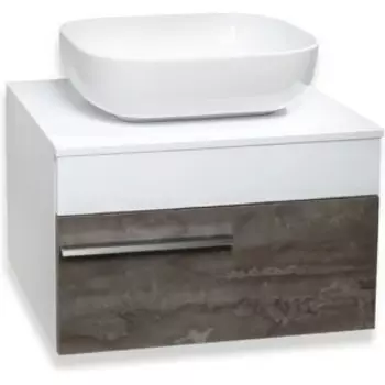 Тумба с раковиной Runo Вудлайн 65х45 железный камень (00-00001341, 00-00001365)