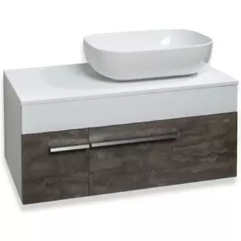Тумба с раковиной Runo Вудлайн 85х45 железный камень (00-00001343, 00-00001365)
