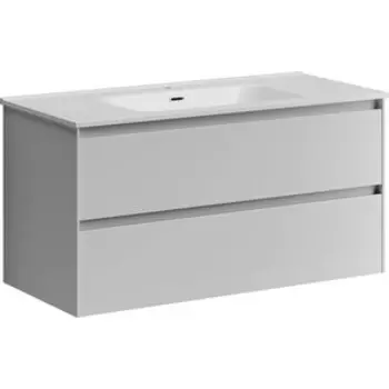 Тумба с раковиной Sancos Cento 100 два ящика, белый глянец (CN100W, CN7003)