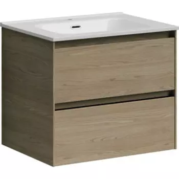 Тумба с раковиной Sancos Cento 60 два ящика, карпатская ель (CN60KE, CN7001)