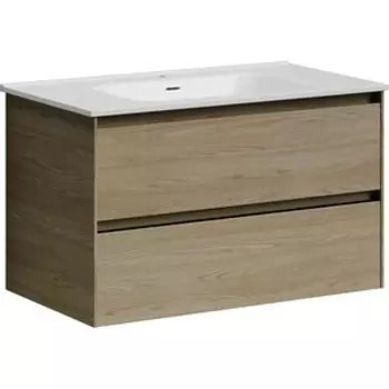 Тумба с раковиной Sancos Cento 80 два ящика, карпатская ель (CN80KE, CN7005)