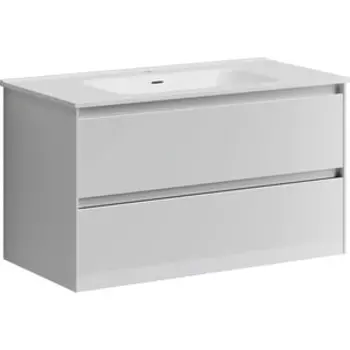 Тумба с раковиной Sancos Cento 90 два ящика, белый глянец (CN90W, CN7002)