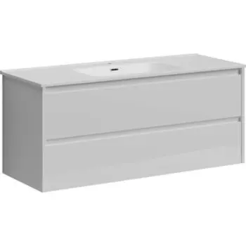 Тумба с раковиной Sancos Libra 120 два ящика, белый глянец (LB120-1W, CN7006)