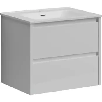 Тумба с раковиной Sancos Libra 60 два ящика, белый глянец (LB60W, CN7001)