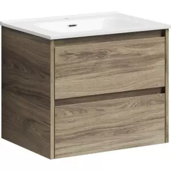 Тумба с раковиной Sancos Libra 60 два ящика, дуб чарльстон (LB60ECH, CN7001)