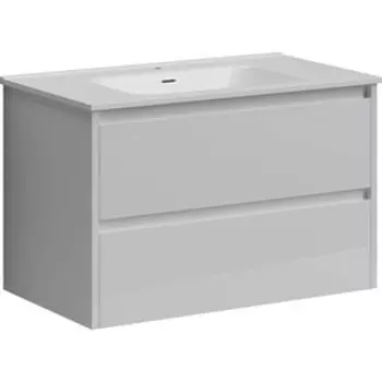 Тумба с раковиной Sancos Libra 80 два ящика, белый глянец (LB80W, CN7005)
