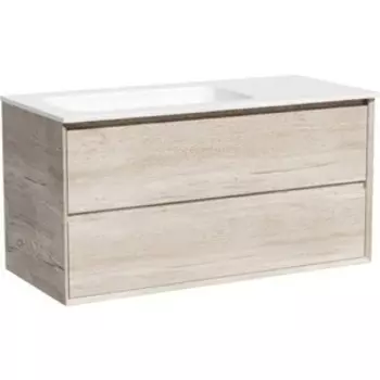 Тумба с раковиной Sancos Marmi 2.0 100х45 левая, дуб галифакс натуральный (MR2.0100LEG, CN7014)