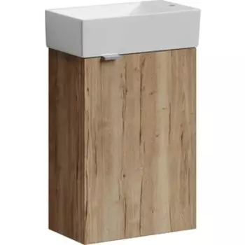 Тумба с раковиной Sancos Mini 35 правая, одна дверца, дуб галифакс натуральный (MN35EGR, CN5007)