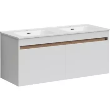 Тумба с раковиной Sancos Smart 120 четыре ящика, белый глянец (SM120-2W, CN7004)