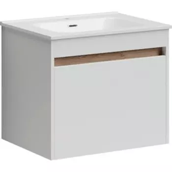 Тумба с раковиной Sancos Smart 60 два ящика, белый глянец (SM60W, CN7001)