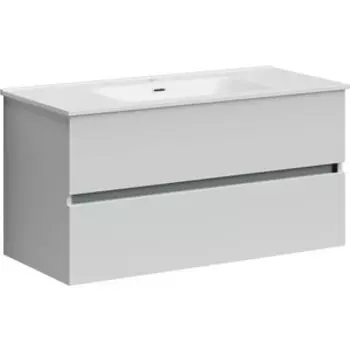 Тумба с раковиной Sancos Urban 100 два ящика, белый глянец (UR100W, CN7003)